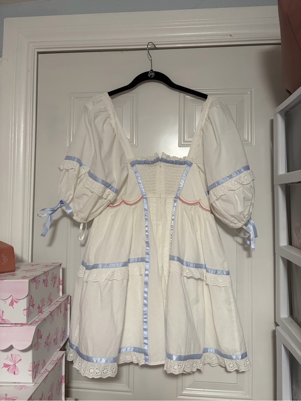 For Love & Lemons Meadow Embroidered Mini Dress | White | Size M - Picture 2 of 8